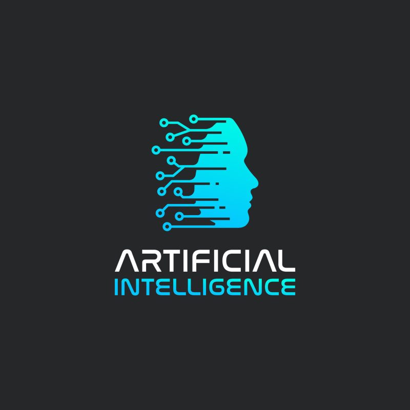 Artificial intelligence ai logo human technology human digital robot tech icon design template free vector